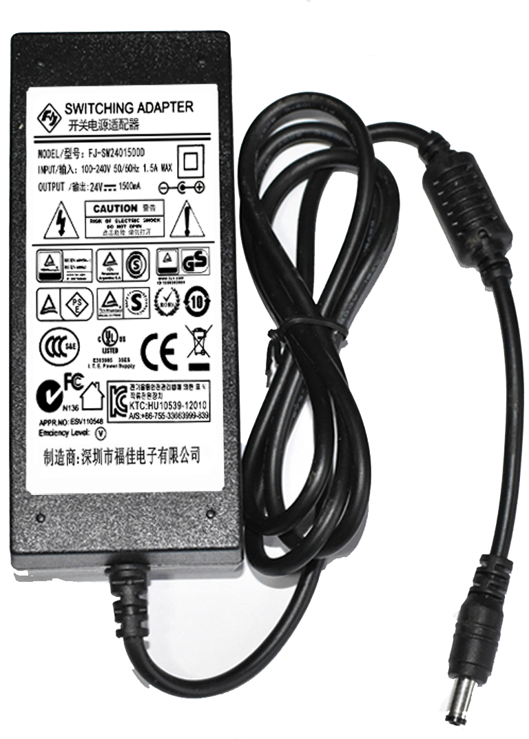 New FJ-SW2401500D 24V 1500mA Switching AC ADAPTER POWER SUPPLY